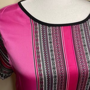 The Limited short sleeve blouse pink and black Med